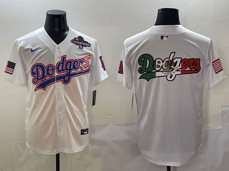 Men Los Angeles Dodgers Blank White national flag second generation joint name Nike 2025 MLB Jersey style 8->los angeles dodgers->MLB Jersey